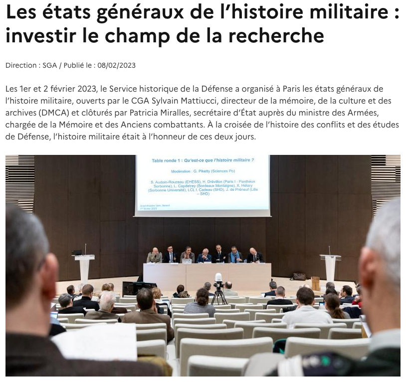 États généraux de l'histoire militaire, SGA, SHD, Ministère des Armées, février 2023, Paris, Balard, Amphithéâtre Valin, Coline Ferro / Agence Waka