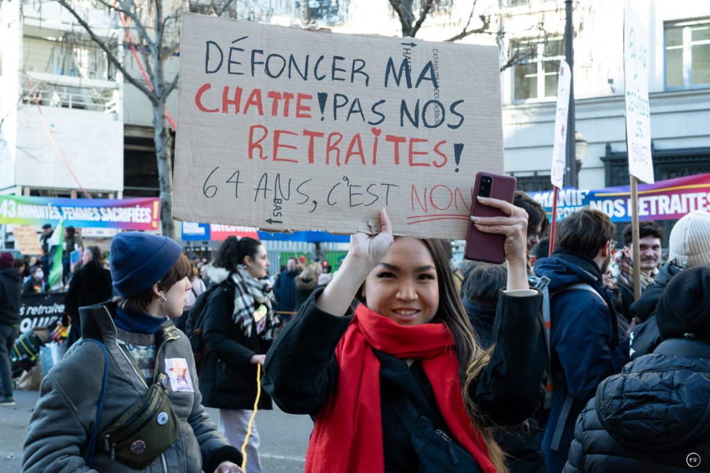 Manifestation contre la réforme des retraites, Paris, février 2023, Coline Ferro / Agence Waka